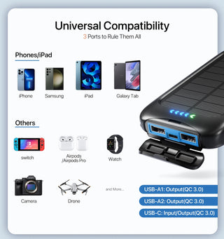 Portable Charger Solar Power Bank