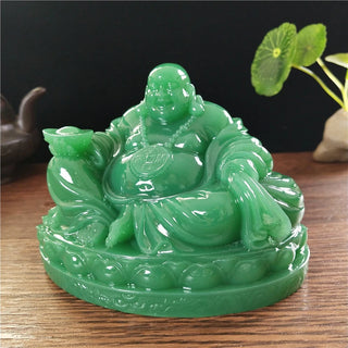 Chinese Feng Shui Laughing Buddha Statue Man-made Jade Stone Ornaments Big Maitreya Buddha Sculpture Figurines Home Decoration