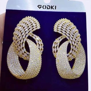 Luxury Crossover Circle Bridal Party Earring