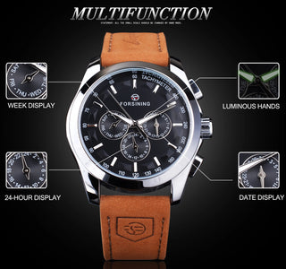 Automatic Genuine Leather Mechanical Wristwatch