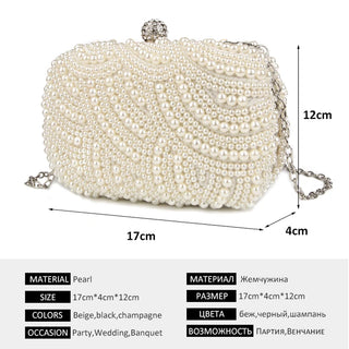Luxury Pearl Clutch Evening Party Bag