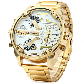 Luxury Big Golden Steel Quartz Watch