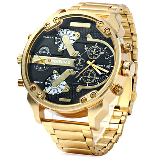 Luxury Big Golden Steel Quartz Watch