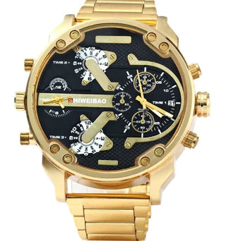 Luxury Big Golden Steel Quartz Watch