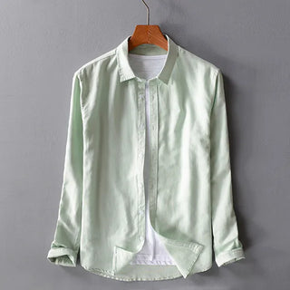 Linen Square Collar Cotton Shirt
