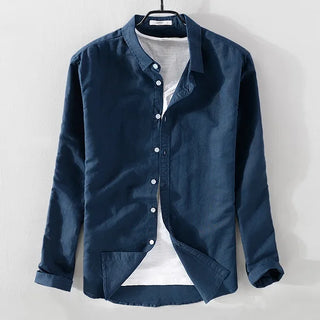 Linen Square Collar Cotton Shirt