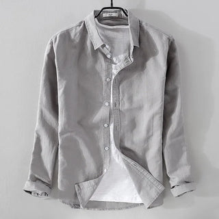 Linen Square Collar Cotton Shirt
