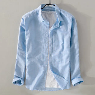 Linen Square Collar Cotton Shirt
