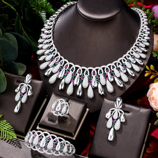 Luxury Bridal Gorgeous 4pcs Jewelry Sets