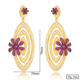 Fresh Elegant Flower Long Dangle Earring