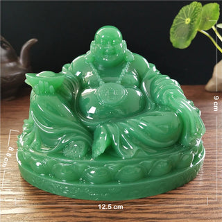 Chinese Feng Shui Laughing Buddha Statue Man-made Jade Stone Ornaments Big Maitreya Buddha Sculpture Figurines Home Decoration