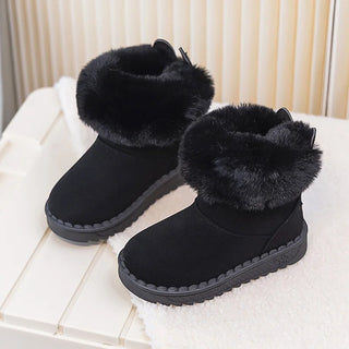 Girls Fleece-Lined Snow Shoes Children Thicken Warm Footwear Kids Winter Boots New Toddler Padded Casual Outdoor Walking Shoes
