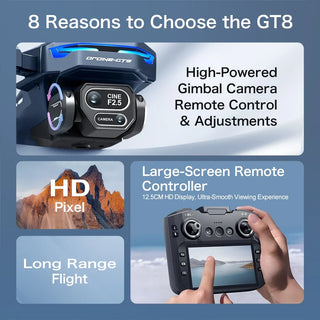 Xiaomi GT8 Drone 4K Professional HD Camera Aerial FPV Avoiding Obstacle 3Battery Large Screen Remote Control Folding RC Drone