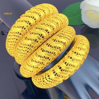 Luxury 24K Gold Balls Cuff Bangles