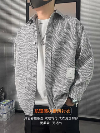 Men's Striped Retro Style Loose Shirt