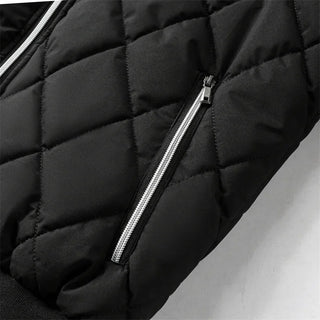 New Slim Fit Coat Bomber Jacket Men Diamond Pattern Fleece Lined Casual Jacket Men Fashion Clothing 6XL Large Size