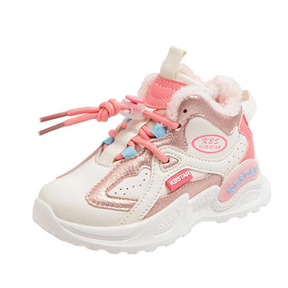 Winter Sport Shoes For Children PU Leather Waterproof Teenager Kid's Snow Boots Thick Warm Plush Warm Cotton Shoes For Boys Girl