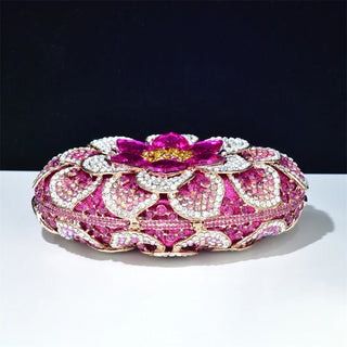 Luxury Flower Crystal Clutch Purse