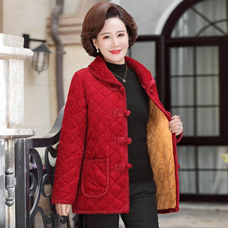 Grandma Padded Velvet Thicken Coat