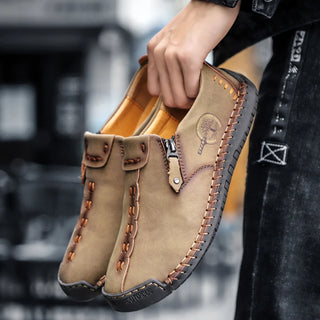 Comfortable Leather Men Shoes Casual Slip On Men Loafers Qlity Split Leather Shoes Men Flats Hot Sale Moccasins Shoes Plus Size