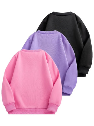 Girls Heart Printed 3-piece Sweatshirts