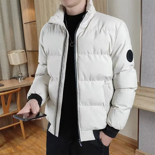 Winter Fleece Lined Thermal Thick Men Jackets Fashion Warm Coat Parkas Loose Korean Style Puffer Coat Outwear Red Black Parka