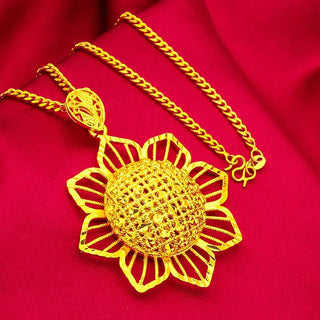 Hand-Forged 24K Flower Pendant
