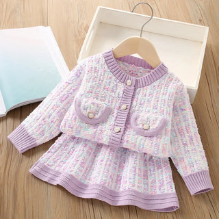 Foreigner Knitted Cardigan Girls Dress