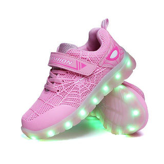 Boys Flash LED Lights Running Shoes