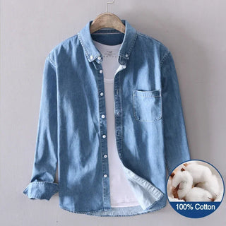 Men Top Classic Denim Shirt