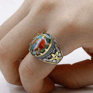 Luxury Oyster Turquoise Handmade Ring