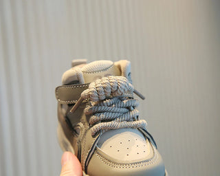 Autumn Sport Shoes For Children PU Leather Waterproof Boy's Girl's Running Shoes Ergonomics Soft-soled Kid's Sneakers