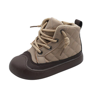 Faux Fur Winter Boots For Children Trend Fashion Plaid Kid's Plush Boots Anti-slippery Boy's Girl's Snow Boots Winter Shoes