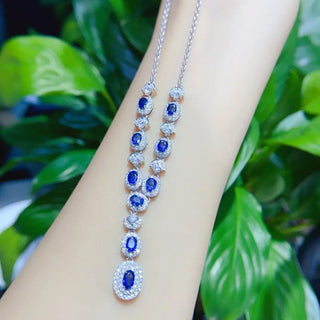 Luxury Blue Sapphire Ladies Pendant
