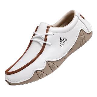 New 2025 Fashion Handmade Leather Casual Men Shoes Design Sneakers Man Loafers Breathable Low Top Flat Shoes Driving Plus Size48