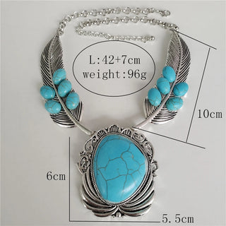 Long Vintage Indian Feather Necklace