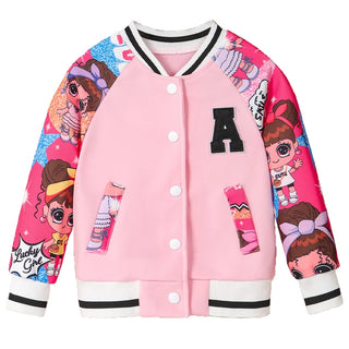 Girls Cartoon Baseball Uniform Jacket