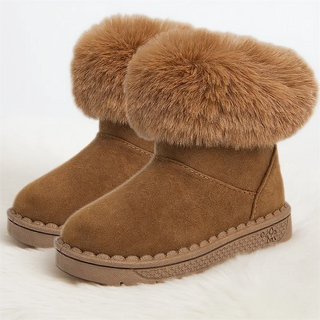 Girls Fleece-Lined Snow Shoes Children Thicken Warm Footwear Kids Winter Boots New Toddler Padded Casual Outdoor Walking Shoes