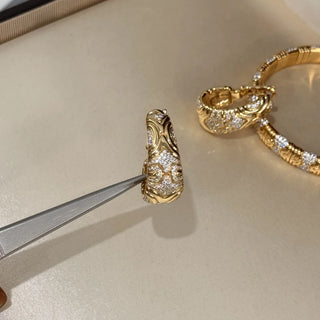 BELLUX Italian Vintage Gold-Plated Zircon Earrings