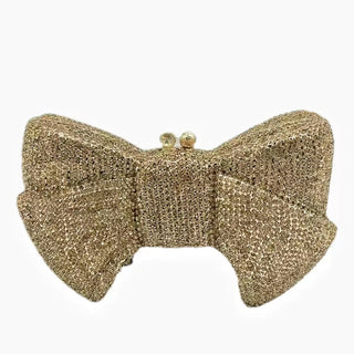 Luxury Designer Stone Bow Clutch Purse