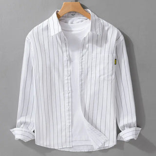 Men Fashion Versatile Striped Shirt