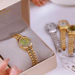 Gold Watch For Women High Quality Luxury Diamond Dial Original Calendar Quartz Watches Steel Strap Women's Wristwatch Gifts 2025