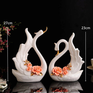 Creative Ceramic Swan Sculpture Figurines