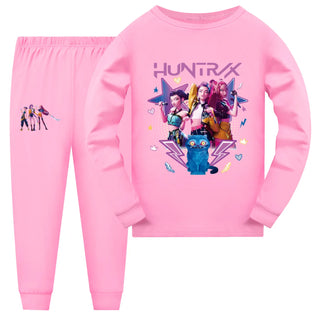 Kpop Demon Hunters Cartoon Kids Clothes Rumi Mira Zoey Girls Pajama Set Fashion Boys Long Sleeve Pyjamas Children Sleepwear Suit