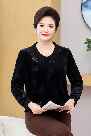 Women's Velvet Long Sleeve Tops