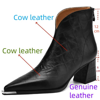 Pointed Toe Chunky Heel Boots