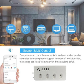 Smart Voice Assistant Power Socket Timer