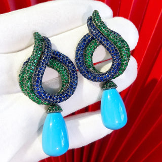 Elegant Gemstone Cubic Zircon Earring