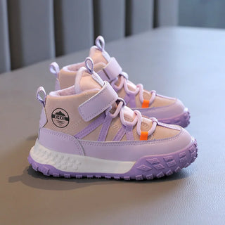 Childrens Sneakers 2025 Autumn Winter Boys Sport Shoes Girls Plush Warm Cotton Casual Shoes Studnet High Top Outdoor Ankle Boots