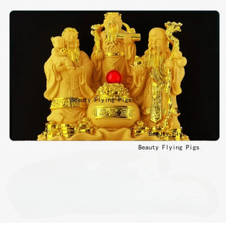 Fortune three-star ornaments God of wealth Fulushou Housewarming business gifts living room TV cabinet crafts Home decoration